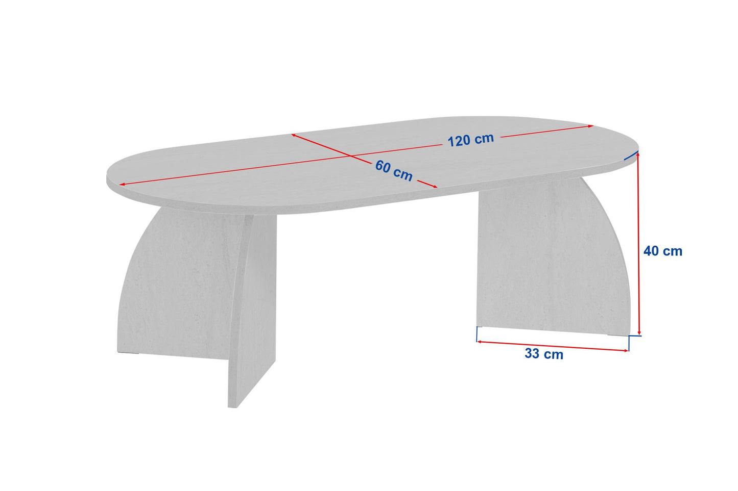 Τραπεζάκι Σαλονιού Τραπέζι Καθιστικού Οβάλ 120x40x60 εκ σε 4 Χρωματισμούς 632NRD1103