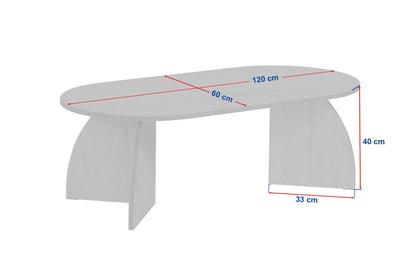 Τραπεζάκι Σαλονιού Τραπέζι Καθιστικού Οβάλ 120x40x60 εκ σε 4 Χρωματισμούς 632NRD1103