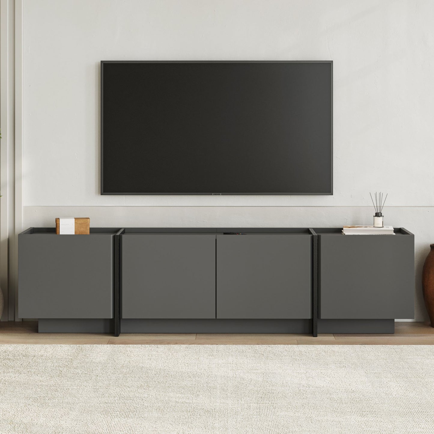 Έπιπλο Τηλεόρασης TV Βάση Σύνθεση Ανθρακί Μαύρο | 632NRD1108