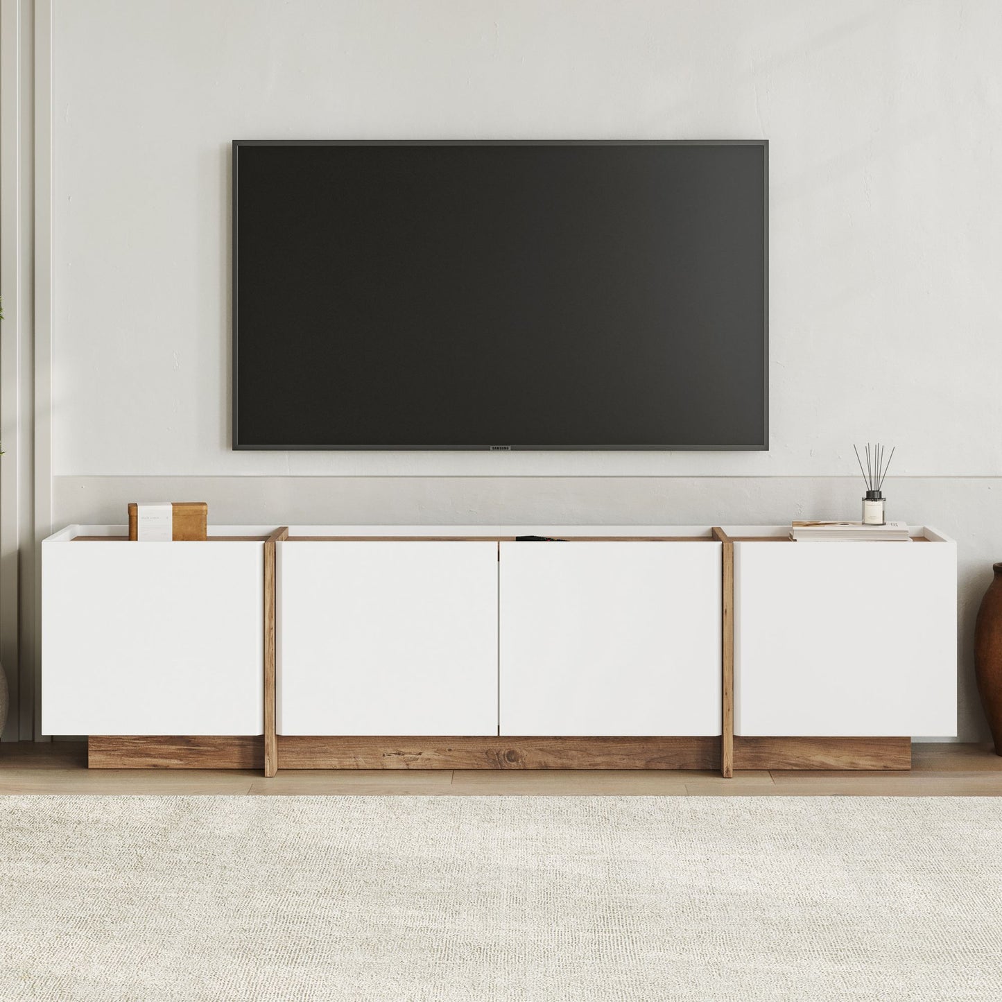 Έπιπλο Τηλεόρασης TV Βάση Σύνθεση Λευκό Atlantic Pine | 632NRD1109