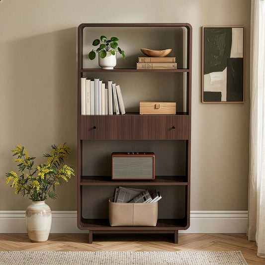 Βιβλιοθήκη Καρυδί 78x153x34 εκ 632NRD1118