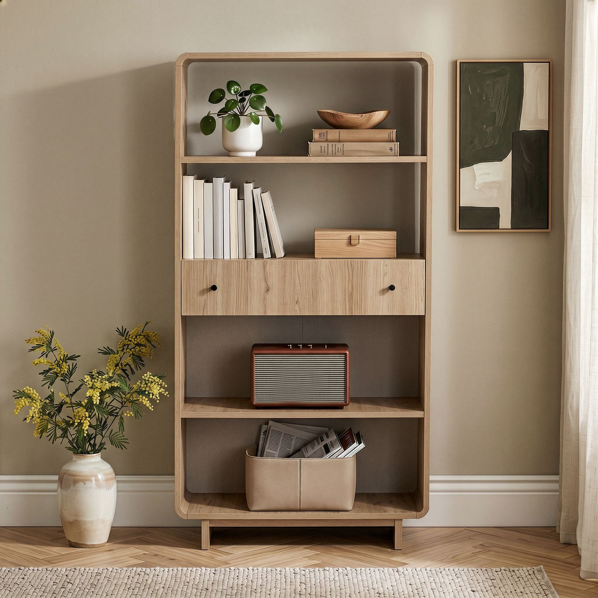 Βιβλιοθήκη Δρυς 78x153x34 εκ 632NRD1119