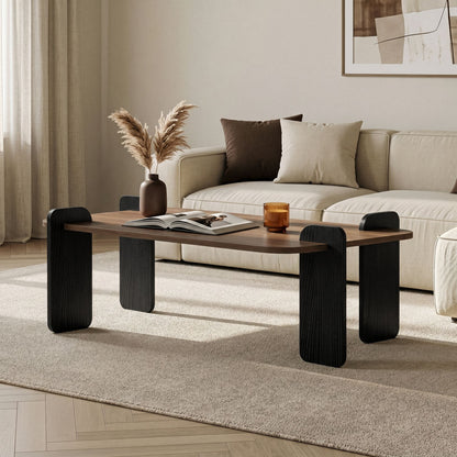Τραπεζάκι Σαλονιού Καρυδιά Μαύρο Ξύλο 147 x 35 x 87 εκ. 632NRD1128