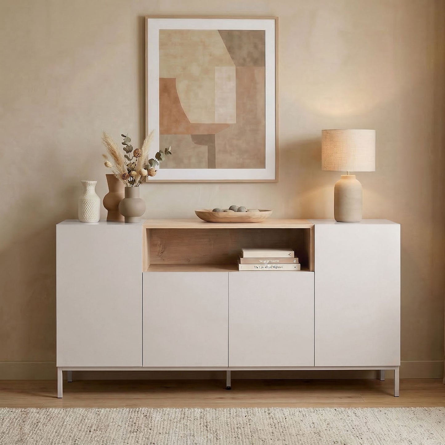 Κονσόλα Μπουφές 160x80x40 εκ Ψαμμίτης / Δρυς Sapphire 632NRD1132