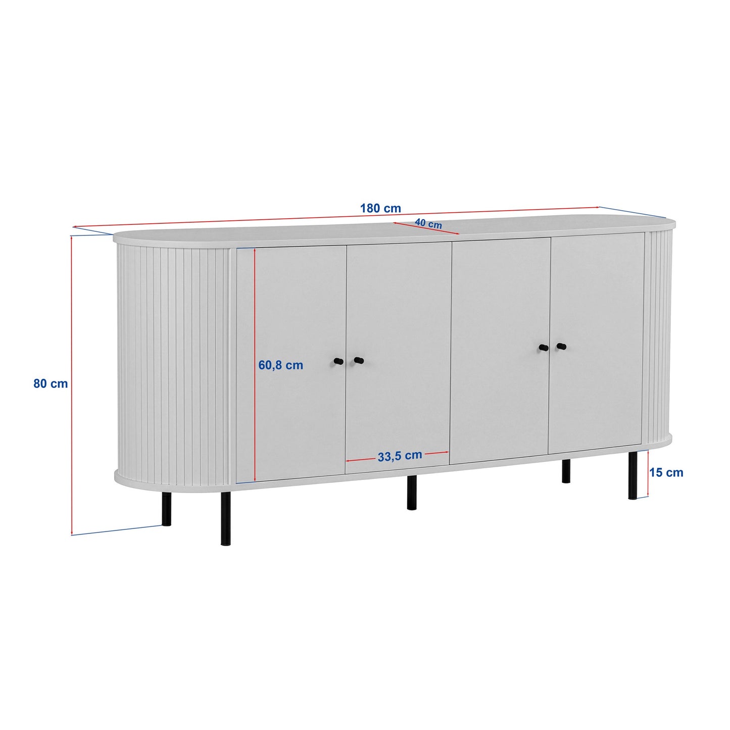 Κονσόλα Μπουφές 180x80x40 εκ Δρυς Sapphire 632NRD1136
