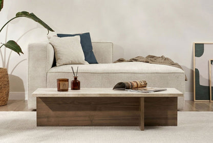 Τραπεζάκι Σαλονιού Travertine - Milano Καρυδί 120 x 45 x 30 εκ GR632NRD1139