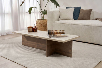 Τραπεζάκι Σαλονιού Travertine - Milano Καρυδί 120 x 45 x 30 εκ GR632NRD1139