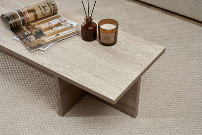 Τραπεζάκι Σαλονιού Travertine - Milano Καρυδί 120 x 45 x 30 εκ GR632NRD1139