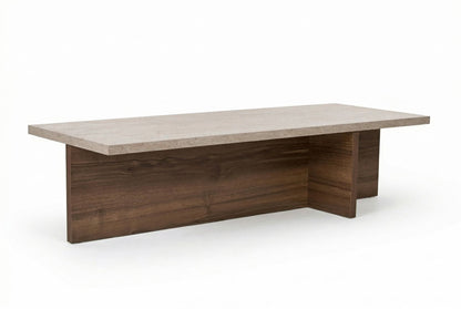 Τραπεζάκι Σαλονιού Travertine - Milano Καρυδί 120 x 45 x 30 εκ GR632NRD1139
