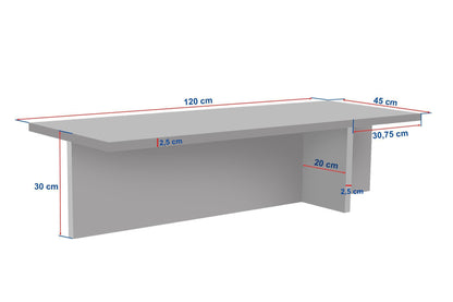 Τραπεζάκι Σαλονιού Travertine - Milano Καρυδί 120 x 45 x 30 εκ GR632NRD1139