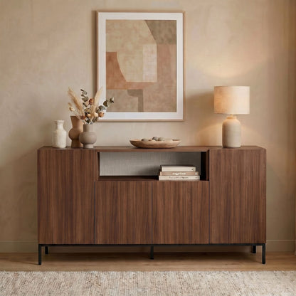 Κονσόλα Μπουφές 160x80x40 εκ Καρυδί Milano / Μαύρο 632NRD1150
