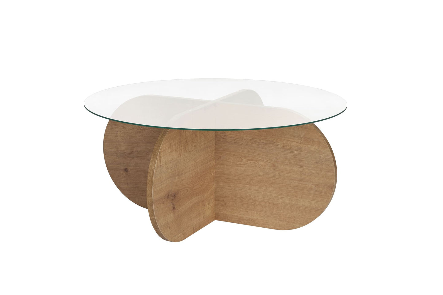 Τραπεζάκι Σαλονιού Δρυς Sapphire - Διάφανο 75 x 75 x 35 εκ GR668NRD1101
