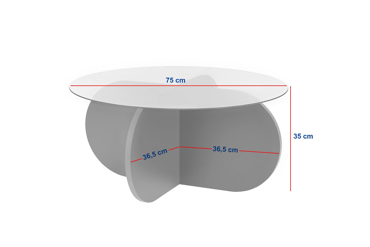 Τραπεζάκι Σαλονιού Δρυς Sapphire - Διάφανο 75 x 75 x 35 εκ GR668NRD1101