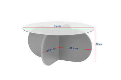 Τραπεζάκι Σαλονιού Δρυς Sapphire - Διάφανο 75 x 75 x 35 εκ GR668NRD1101