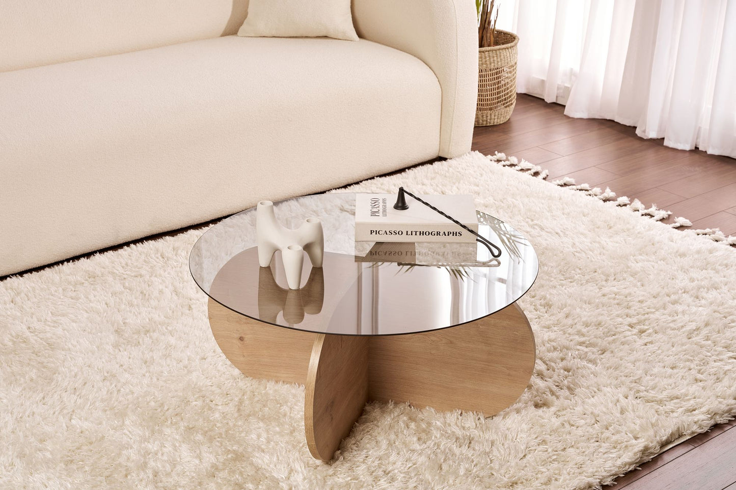 Τραπεζάκι Σαλονιού Δρυς Sapphire - Καπνιστό 75 x 75 x 35 εκ GR668NRD1102