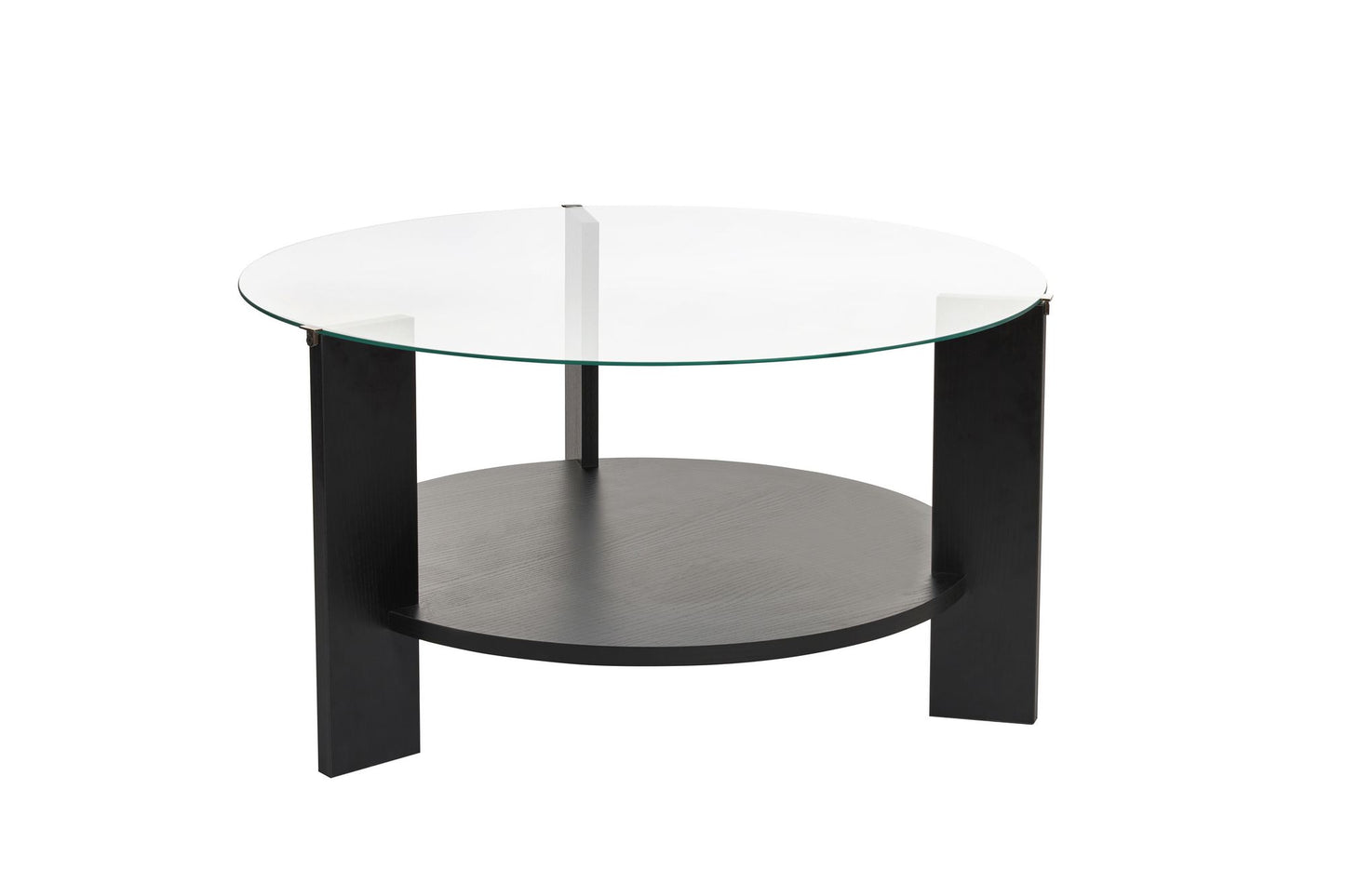 Τραπεζάκι Σαλονιού Wood Μαύρο - Διάφανο 75 x 75 x 40 εκ GR668NRD1109