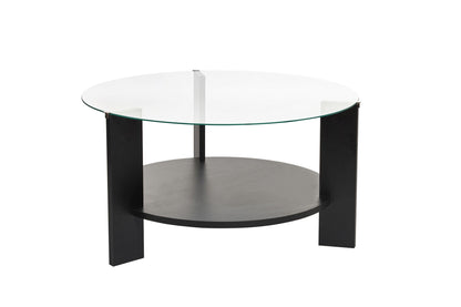 Τραπεζάκι Σαλονιού Wood Μαύρο - Διάφανο 75 x 75 x 40 εκ GR668NRD1109