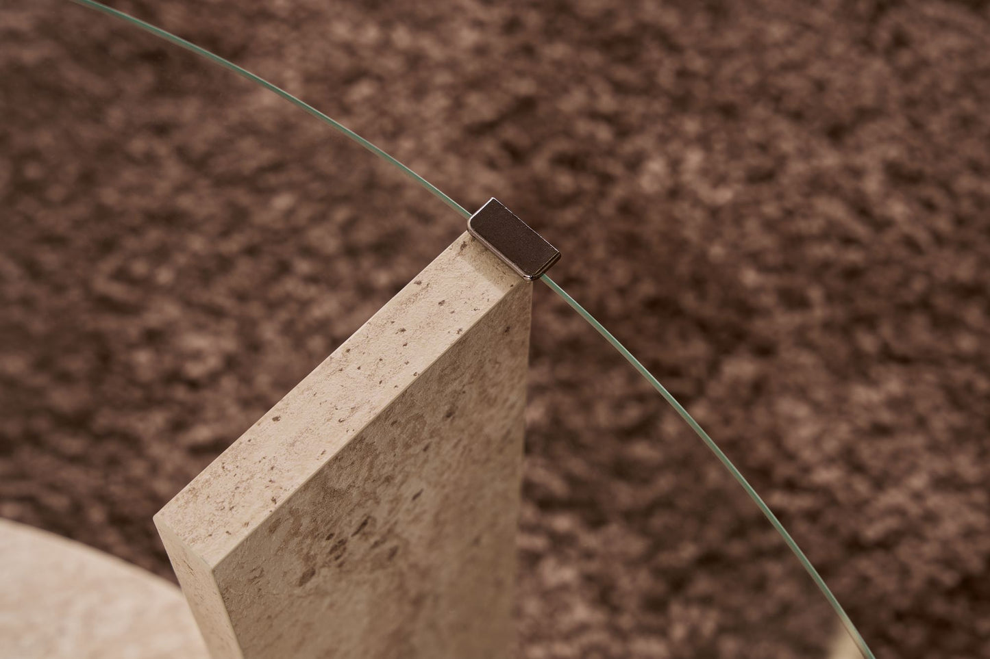 Τραπεζάκι Σαλονιού Travertine - Διάφανο 75 x 75 x 40 εκ GR668NRD1112