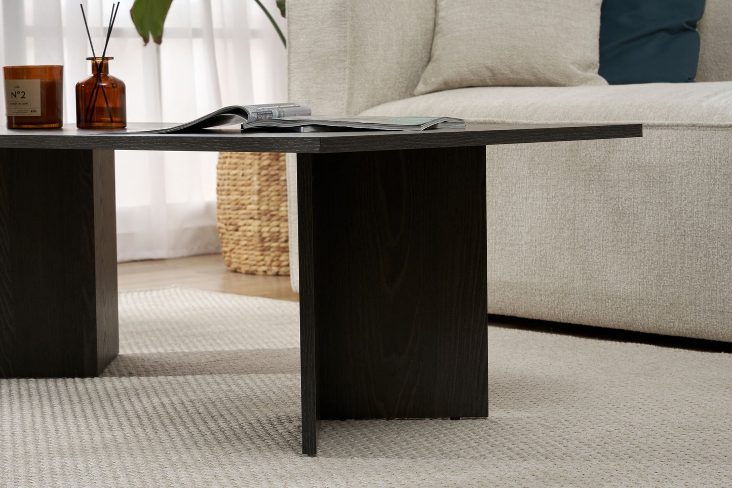 Τραπεζάκι Σαλονιού Lumiere Μαύρο 119 x 60 x 40 εκ GR668NRD1115