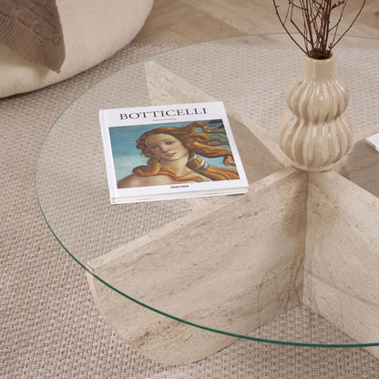 Τραπεζάκι Σαλονιού Travertine 90 x 90 x 30 εκ GR668NRD1125