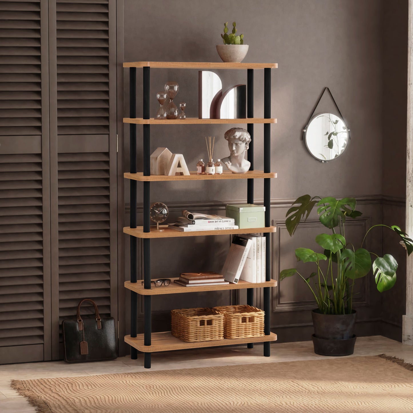 Βιβλιοθήκη 80 × 28 × 168,5 εκ. Μαύρο Atlantic Pine GR688DRA1207