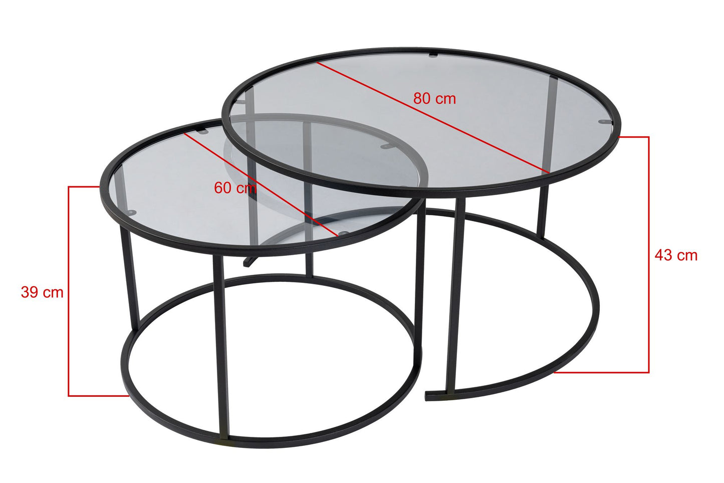 Τραπεζάκι Σαλονιού Set Μαύρο 15 x 15 x 39 εκ GR706CLN1141