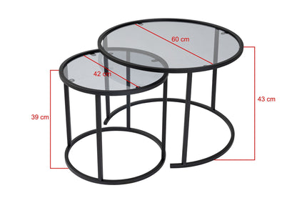 Τραπεζάκι Σαλονιού Set Μαύρο 15 x 15 x 39 εκ GR706CLN1142