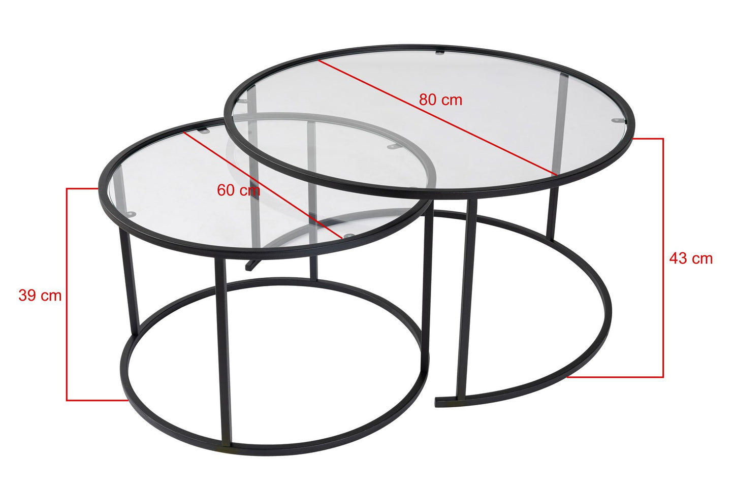 Τραπεζάκι Σαλονιού Set Μαύρο 15 x 15 x 43 εκ GR706CLN1143