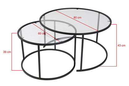 Τραπεζάκι Σαλονιού Set Μαύρο 15 x 15 x 43 εκ GR706CLN1143