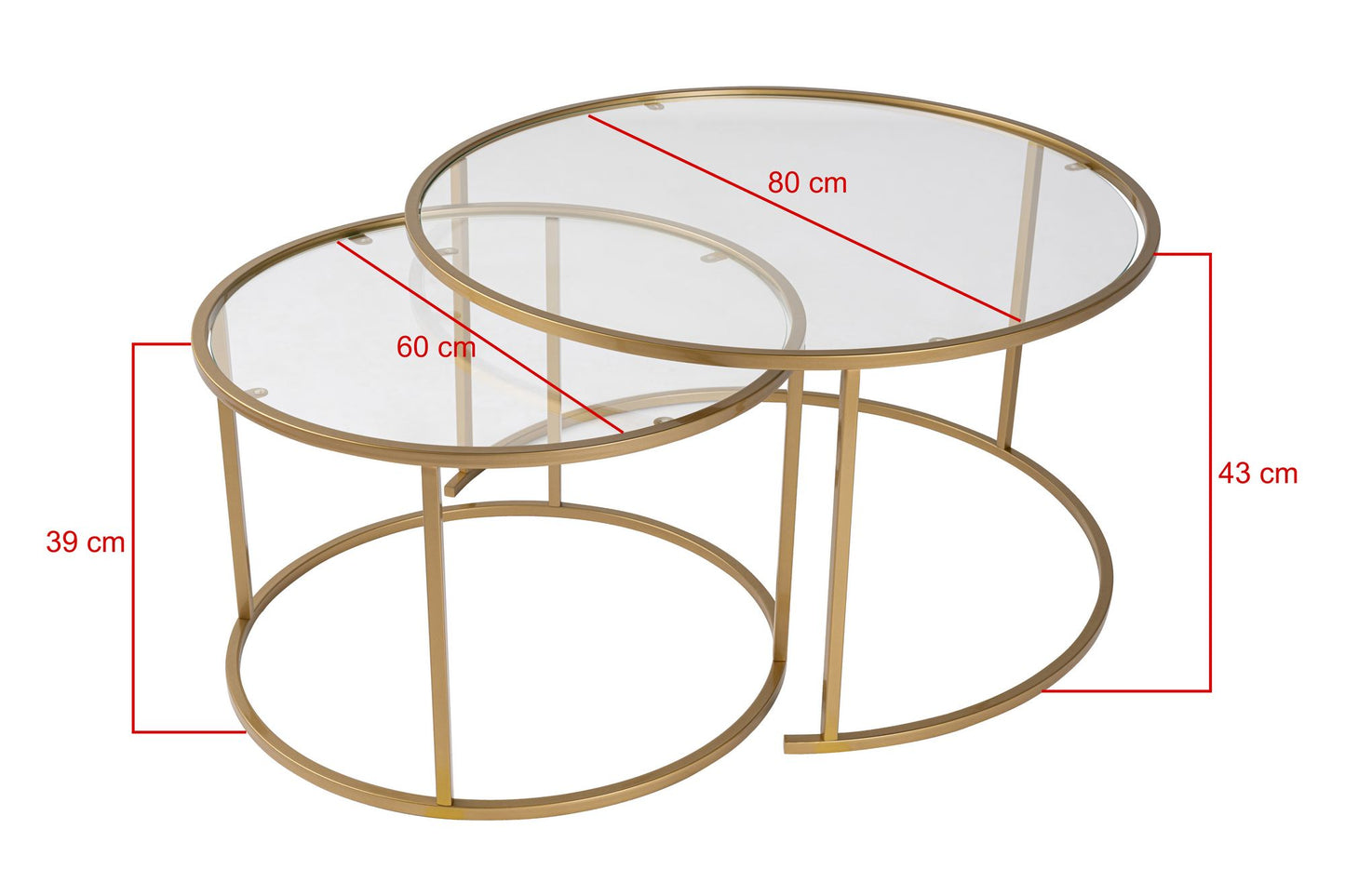Τραπεζάκι Σαλονιού Set Χρυσό 15 x 15 x 43 εκ GR706CLN1144