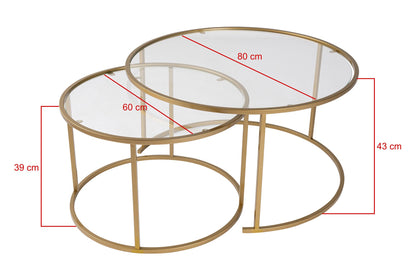 Τραπεζάκι Σαλονιού Set Χρυσό 15 x 15 x 43 εκ GR706CLN1144