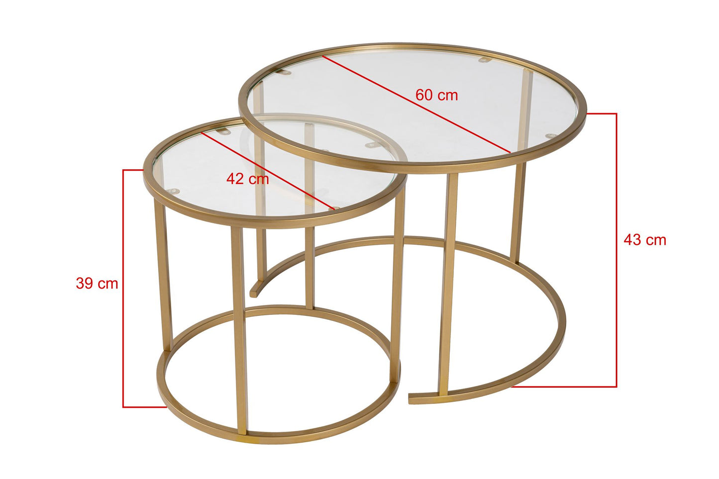 Τραπεζάκι Σαλονιού Set Χρυσό 15 x 15 x 43 εκ GR706CLN1182