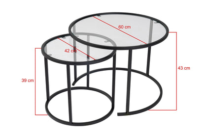 Τραπεζάκι Σαλονιού Set Μαύρο 15 x 15 x 43 εκ GR706CLN1194