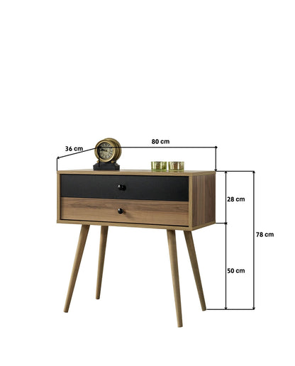 Συρταριέρα 80x50x36 εκ Καρυδί / Μαύρο 707DWL1118
