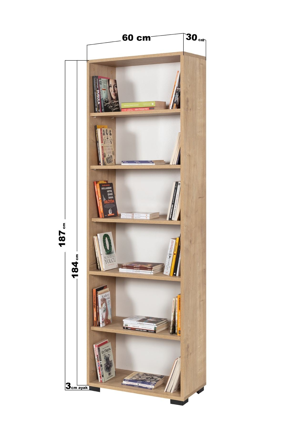 Βιβλιοθήκη Δρυς Sapphire 60x2x30 εκ 707DWL1122