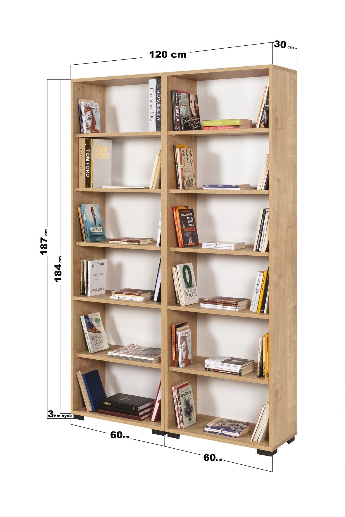 Βιβλιοθήκη Δρυς Sapphire 120x2x30 εκ 707DWL1132