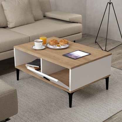 Τραπεζάκι Σαλονιού Δρυς Sapphire Λευκό 90 x 41,5 x 60 εκ. 707DWL1137