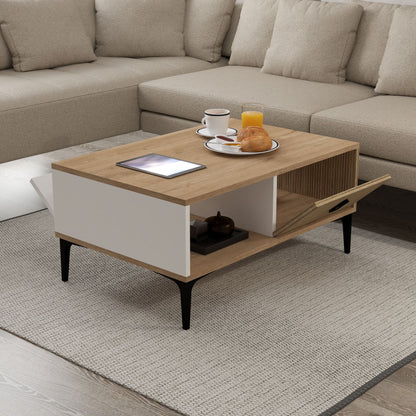 Τραπεζάκι Σαλονιού Δρυς Sapphire Λευκό 90 x 41,5 x 60 εκ. 707DWL1140