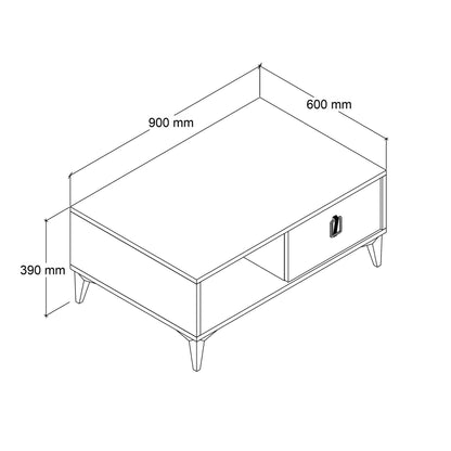 Τραπεζάκι Σαλονιού Δρυς Sapphire 90 x 41,5 x 60 εκ. 707DWL1141