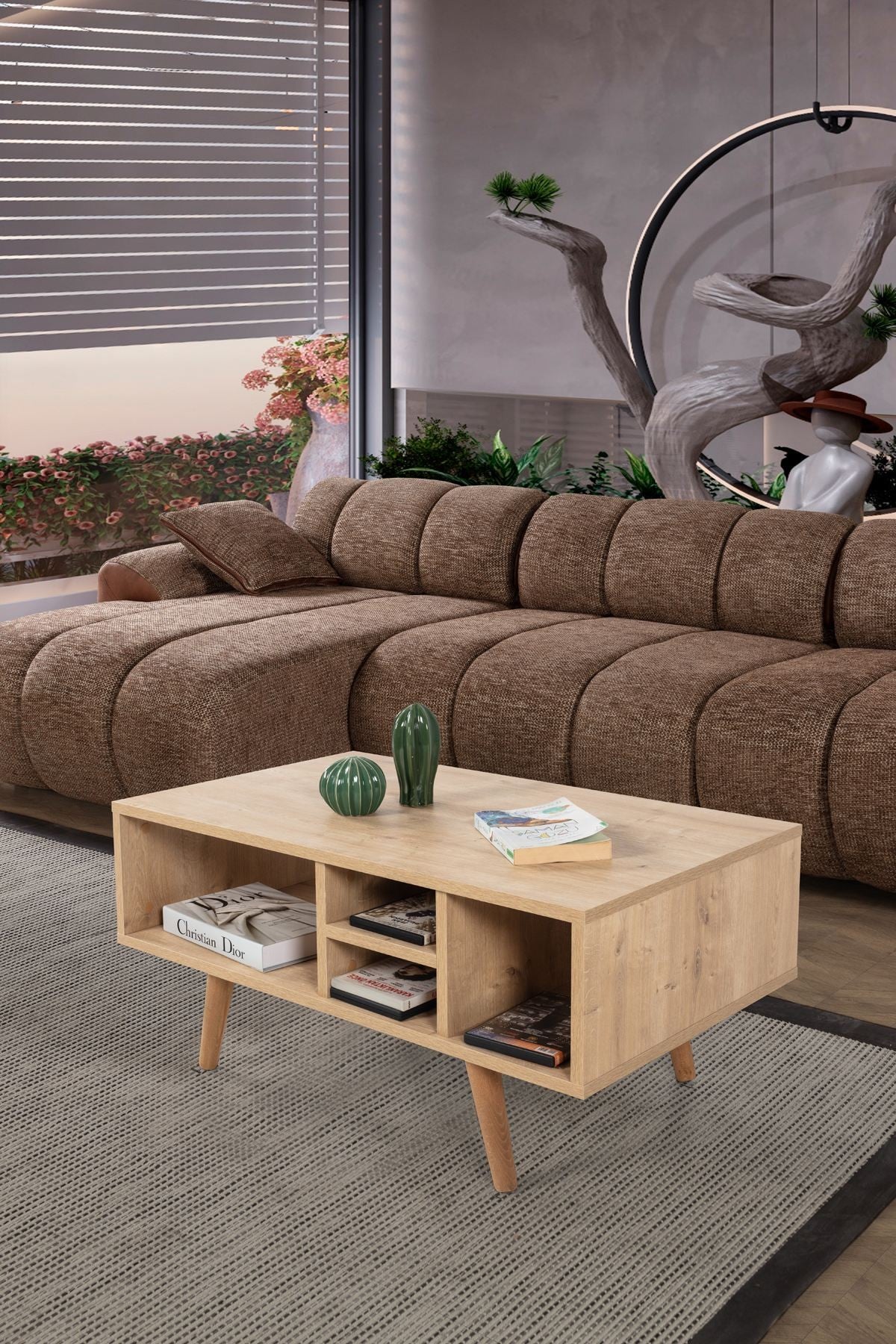 Τραπεζάκι Σαλονιού Δρυς Sapphire 90 x 43 x 55 εκ. 707DWL1144