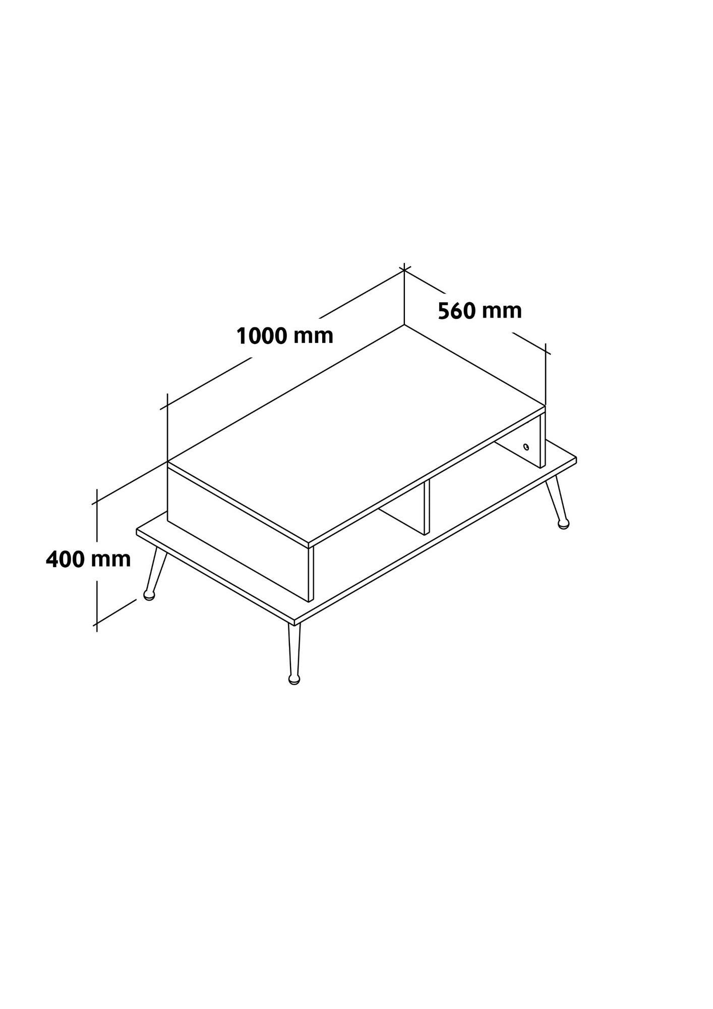 Τραπεζάκι Σαλονιού Δρυς Sapphire 100 x 40 x 56 εκ. 707DWL1158