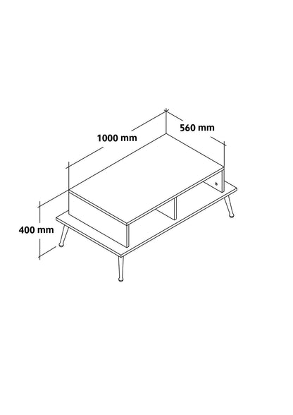 Τραπεζάκι Σαλονιού Δρυς Sapphire 100 x 40 x 56 εκ. 707DWL1160