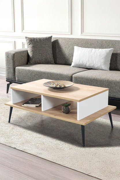 Τραπεζάκι Σαλονιού Δρυς Sapphire Λευκό 100 x 40 x 56 εκ. 707DWL1161