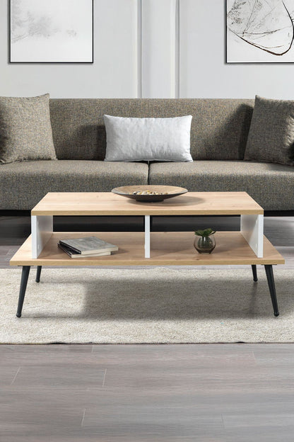 Τραπεζάκι Σαλονιού Δρυς Sapphire Λευκό 100 x 40 x 56 εκ. 707DWL1161