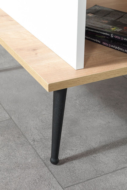 Τραπεζάκι Σαλονιού Δρυς Sapphire Λευκό 100 x 40 x 56 εκ. 707DWL1161