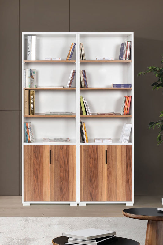 Βιβλιοθήκη Λευκό Καρυδί 120x2x30 εκ 707DWL1235