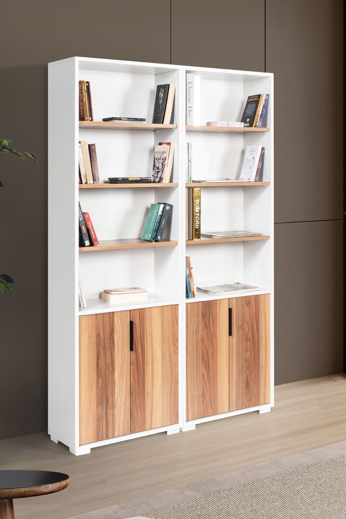Βιβλιοθήκη Λευκό Καρυδί 120x2x30 εκ 707DWL1235