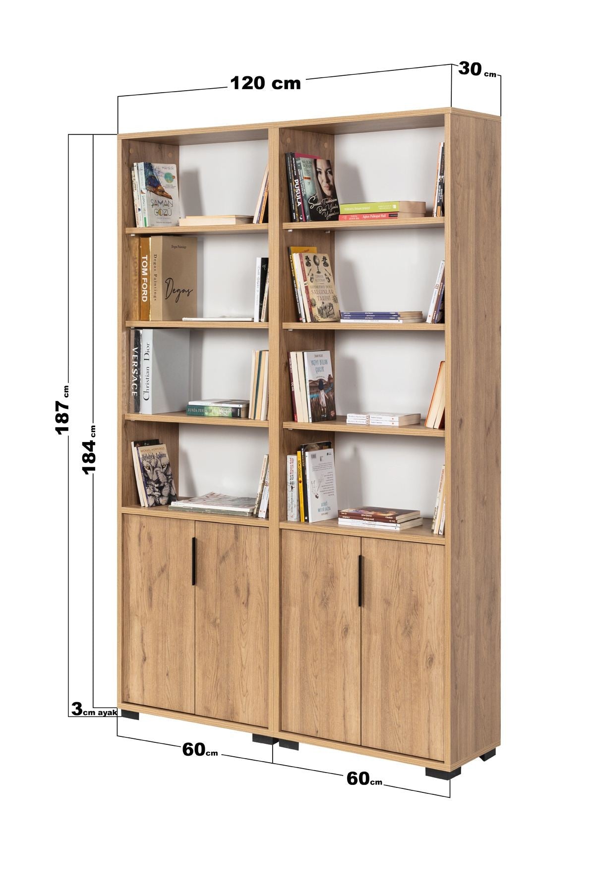 Βιβλιοθήκη Δρυς Sapphire 120x2x30 εκ 707DWL1239