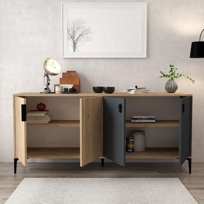 Κονσόλα Μπουφές 180x81x44 εκ Δρυς Sapphire / Ανθρακί 707DWL1245