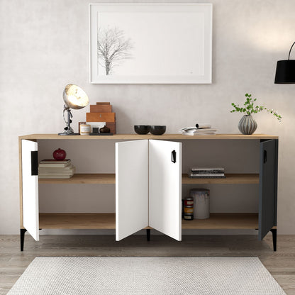 Κονσόλα Μπουφές 180x81x44 εκ Δρυς / Λευκό / Ανθρακί 707DWL1246